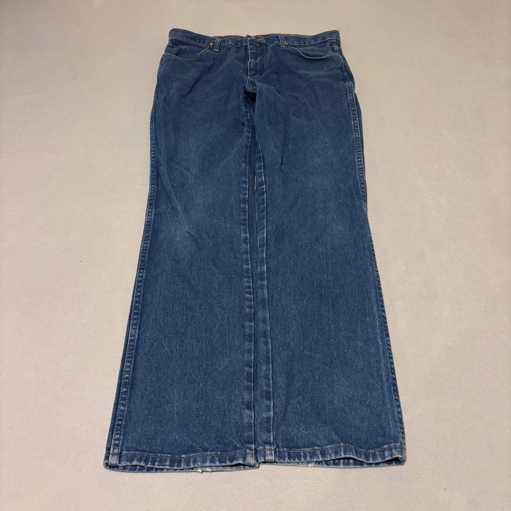 Wrangler Cowboy Cut Mens Regular Fit Jeans 34x32 Blue Denim Western Cowboy
